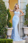 Prom Dresses Long Lace Fitted Mermaid Prom Dress Sky Blue