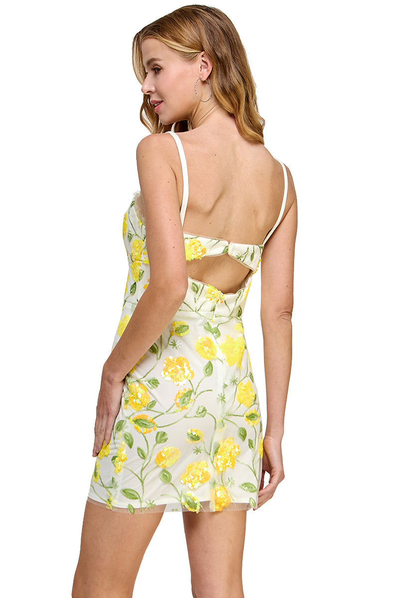 Cocktail Dresses Short Sequin Blossom Cocktail Dress Butter