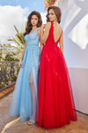 Prom Dresses Long Formal A Line Glitter Lace Prom Dress Sky Blue