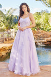 Prom Dresses Long A Line Corset Formal Applique Prom Dress Lilac