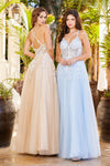 Prom Dresses A Line Floral Long Formal Prom Dress Baby Blue