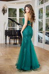 Prom Dresses Long Lace Mermaid Formal Prom Dress Emerald