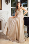 Prom Dresses Long Formal A Line Feather Prom Dress Champagne