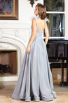 Prom Dresses Long Formal A Line Feather Prom Dress Platinum