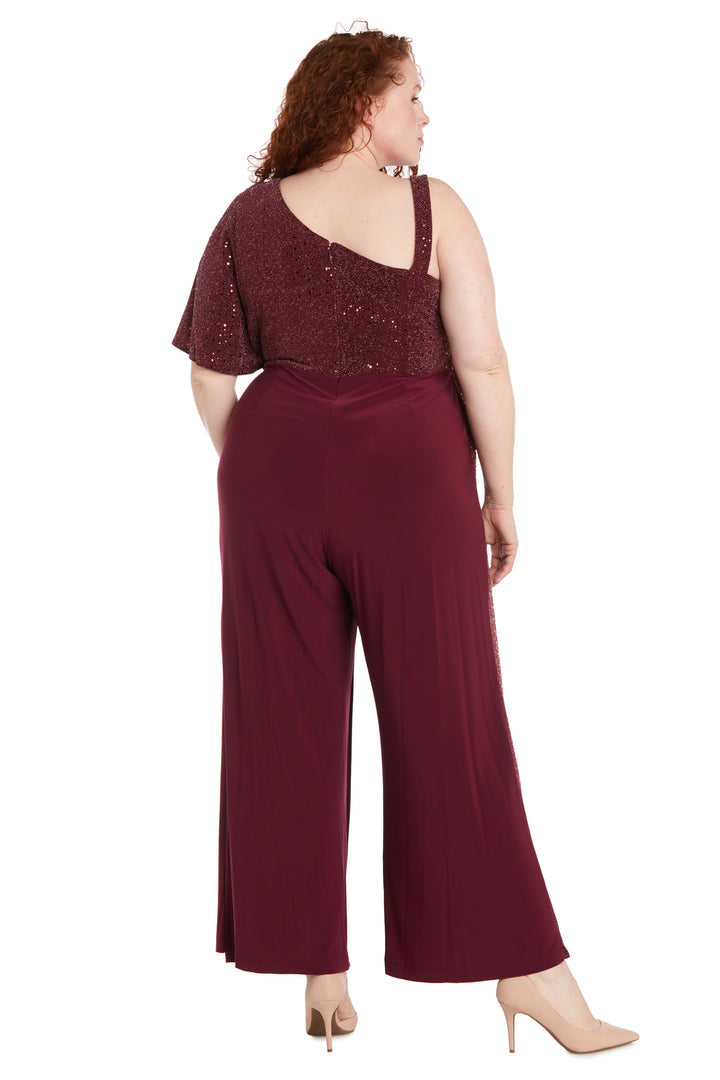 Jumpsuit Long Sequined Overlay Jumpsuit Merlot