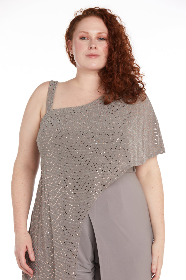 Jumpsuit Long Sequined Overlay Jumpsuit Mocha