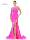 Prom Dresses Long Fitted One Shoulder Formal Prom Dress Hot Pink