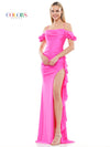 Prom Dresses Long Off Shoulder Fitted Prom Dress Hot Pink