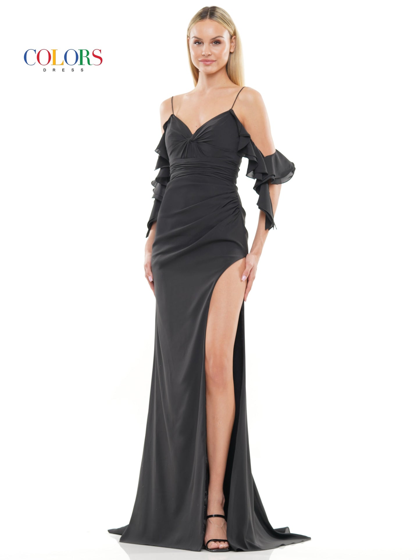 Prom Dresses Long Off Shoulder Fitted Chiffon Prom Dress Black