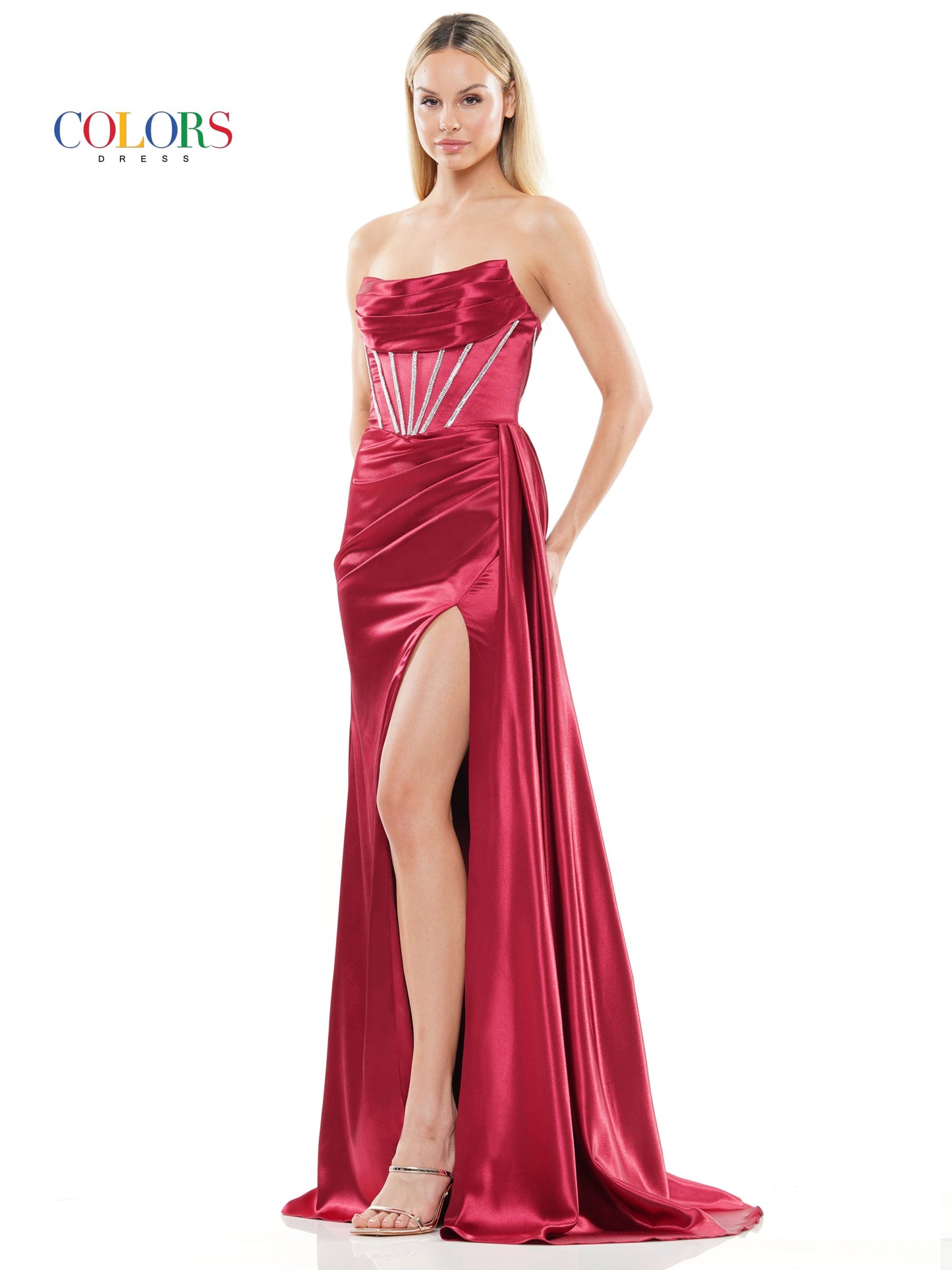 Prom Dresses Long Strapless Fitted Prom Dress Wine