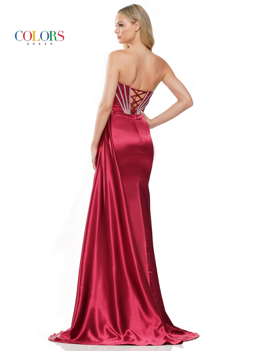 Prom Dresses Long Strapless Fitted Prom Dress Wine