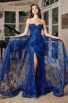 Prom Dresses Long Fitted Formal Overskirt Prom Dress Royal Blue