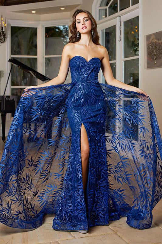 Prom Dresses Long Fitted Formal Overskirt Prom Dress Royal Blue