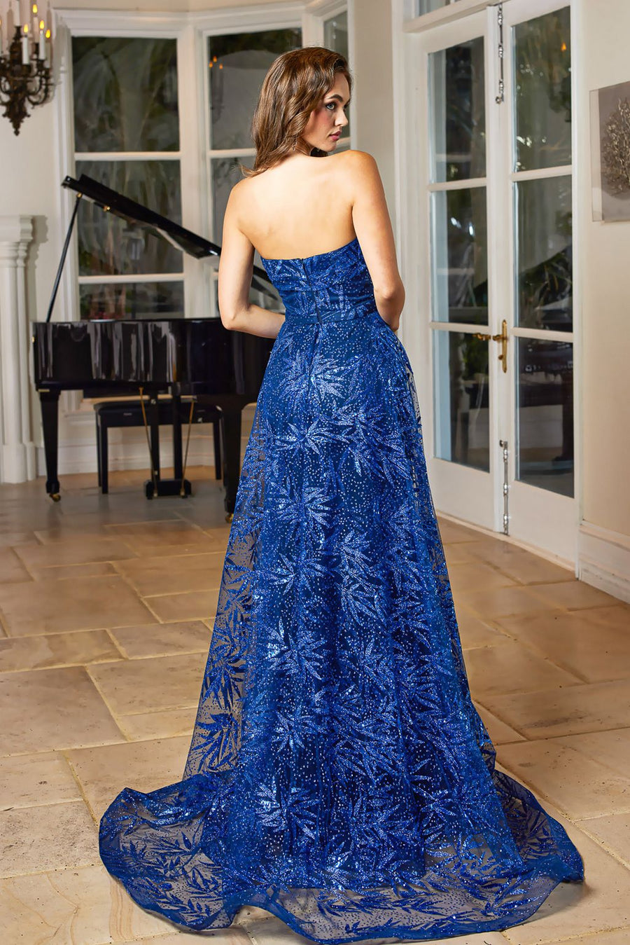 Prom Dresses Long Fitted Formal Overskirt Prom Dress Royal Blue