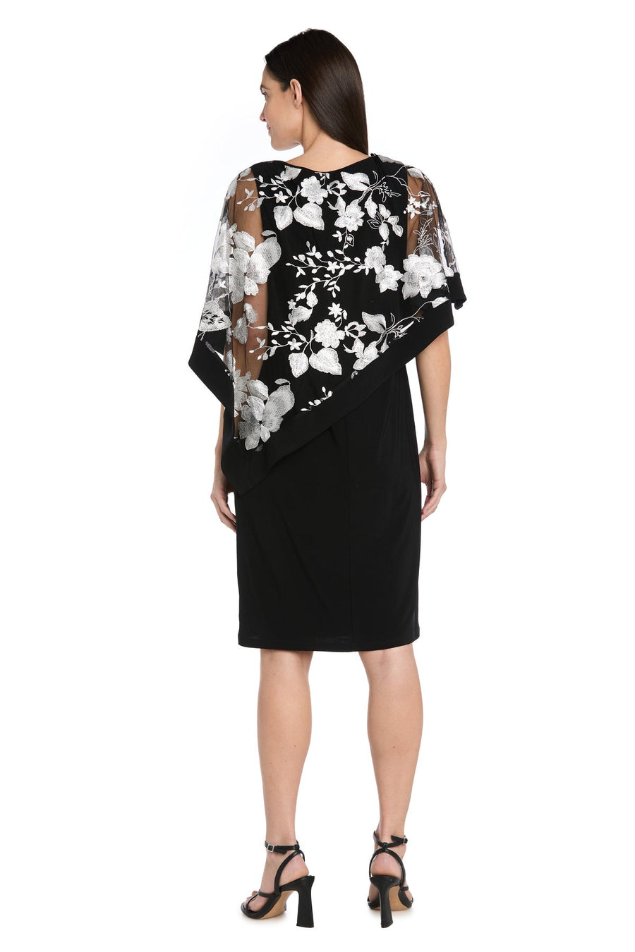 Mother of the Bride Dresses Short Mother of the Bride Poncho Cocktail Dress Black/White