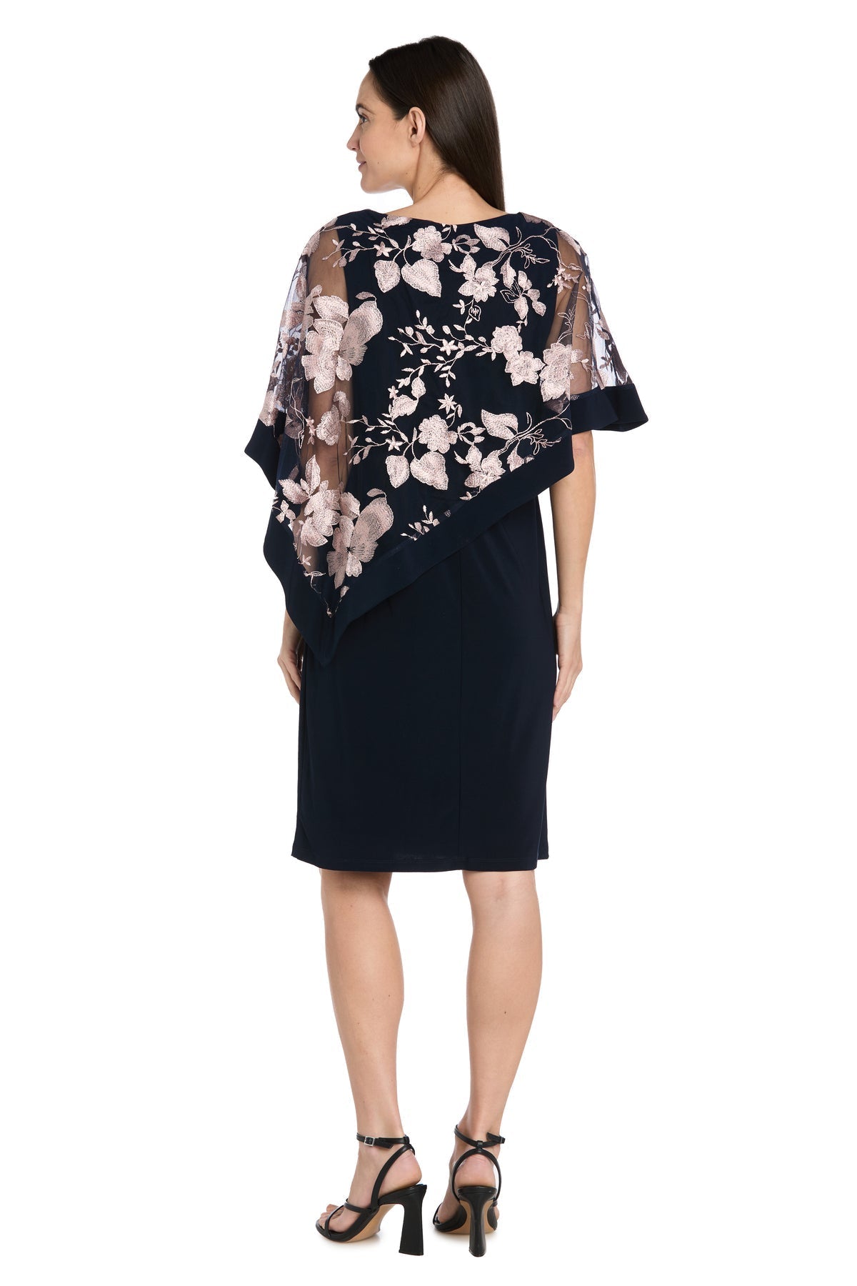 Mother of the Bride Dresses Short Mother of the Bride Poncho Cocktail Dress Navy/Pink