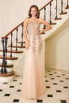 Prom Dresses Prom Long Mermaid Applique Formal Dress Champagne