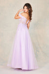 Prom Dresses Prom Long 3D Floral Applique Formal Dress Lilac