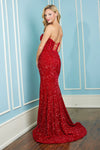 Prom Dresses Formal Long Glitter Sequin Prom Dress Red