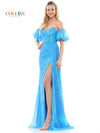 Prom Dresses Long Off Shoulder Formal Sequin Prom Dress Turquoise