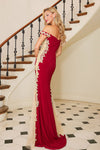 Prom Dresses Mermaid Long Formal Applique Prom Dress Burgundy/Gold