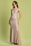 Prom Dresses Prom Long Mermaid Metallic Glitter Formal Dress Rose