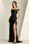 Prom Dresses Prom Long Fitted Formal Corset Sequin Dress Black