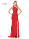 Prom Dresses Long One Shoulder Fitted Prom Formal Dress Red