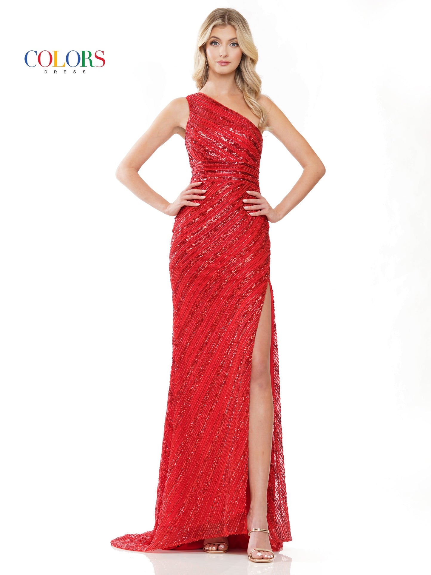 Prom Dresses Long One Shoulder Fitted Prom Formal Dress Red