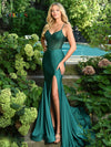 Prom Dresses Long Spaghetti Strap Beaded Prom Dress Emerald