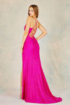 Prom Dresses Prom Long A Line Slit Glitter Formal Dress Fuchsia