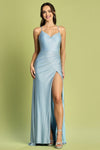 Prom Dresses Prom Long A Line Slit Glitter Formal Dress Light Blue