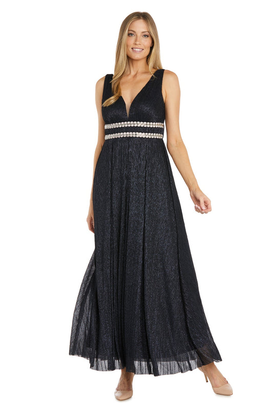 Formal Dresses Long Formal Metallic Petite Evening Dress Navy