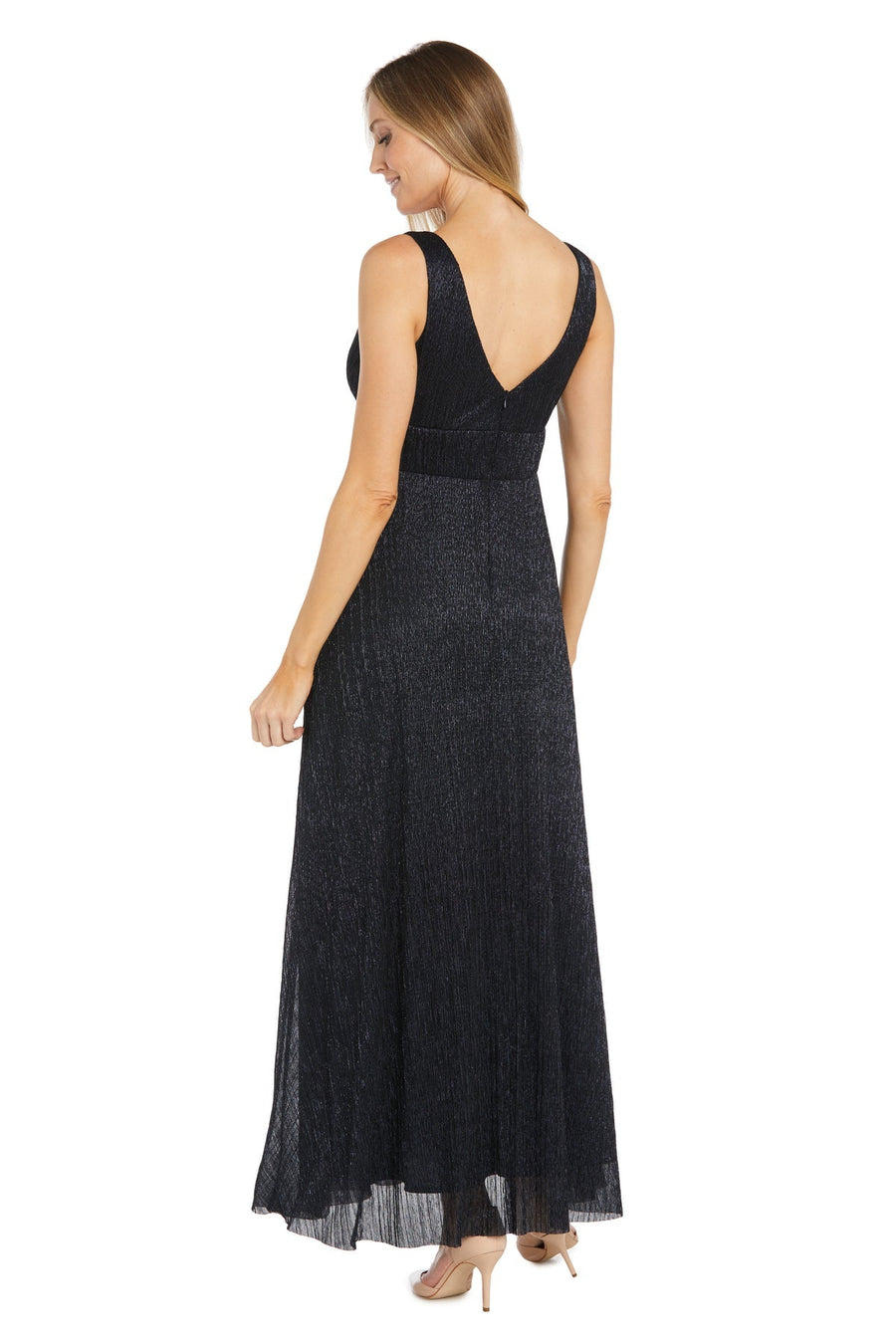 Formal Dresses Long Formal Metallic Petite Evening Dress Navy