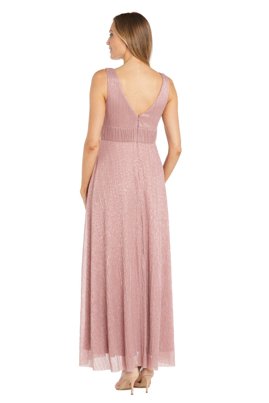 Formal Dresses Long Formal Metallic Petite Evening Dress Rose