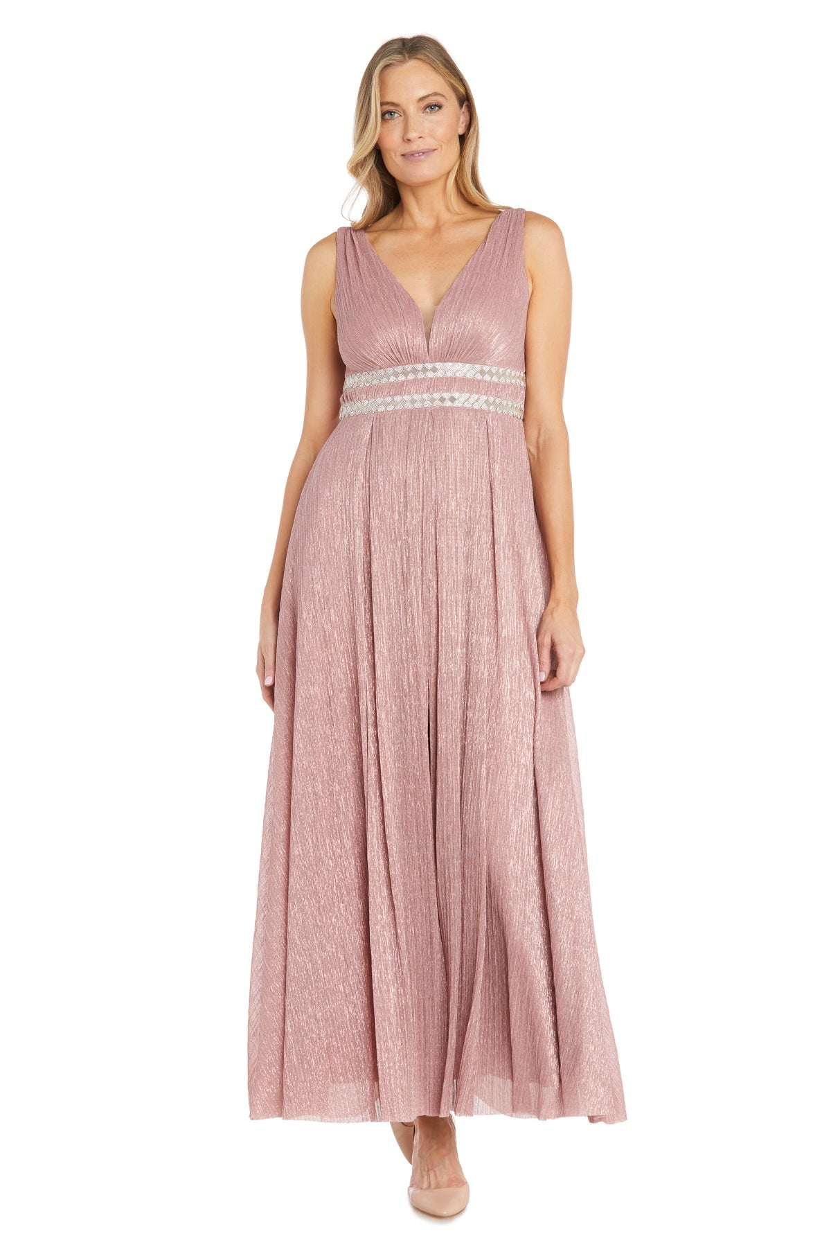 Formal Dresses Long Formal Metallic Petite Evening Dress Rose