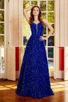 Prom Dresses Long Formal Sequin A Line Prom Dress Royal Blue