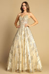 Prom Dresses A Line Long Glitter Prom Formal Dress Champagne