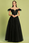 Prom Dresses Long Glitter Applique Formal A Line Prom Dress Black