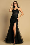 Prom Dresses Long Beaded Sequin Detail Formal Prom Dress Black