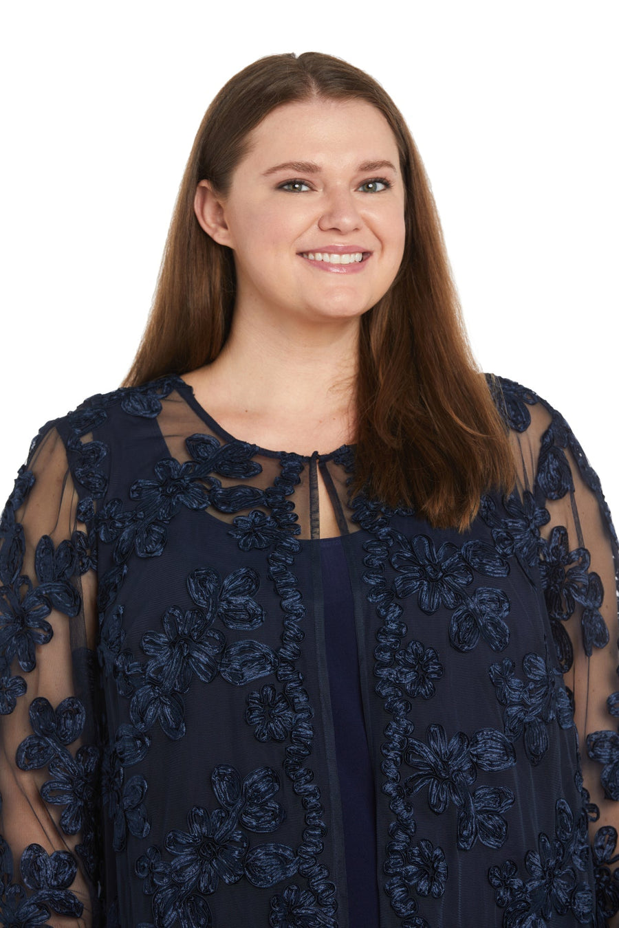 Pant Suit Long Plus Size Formal Floral Pantsuit Navy