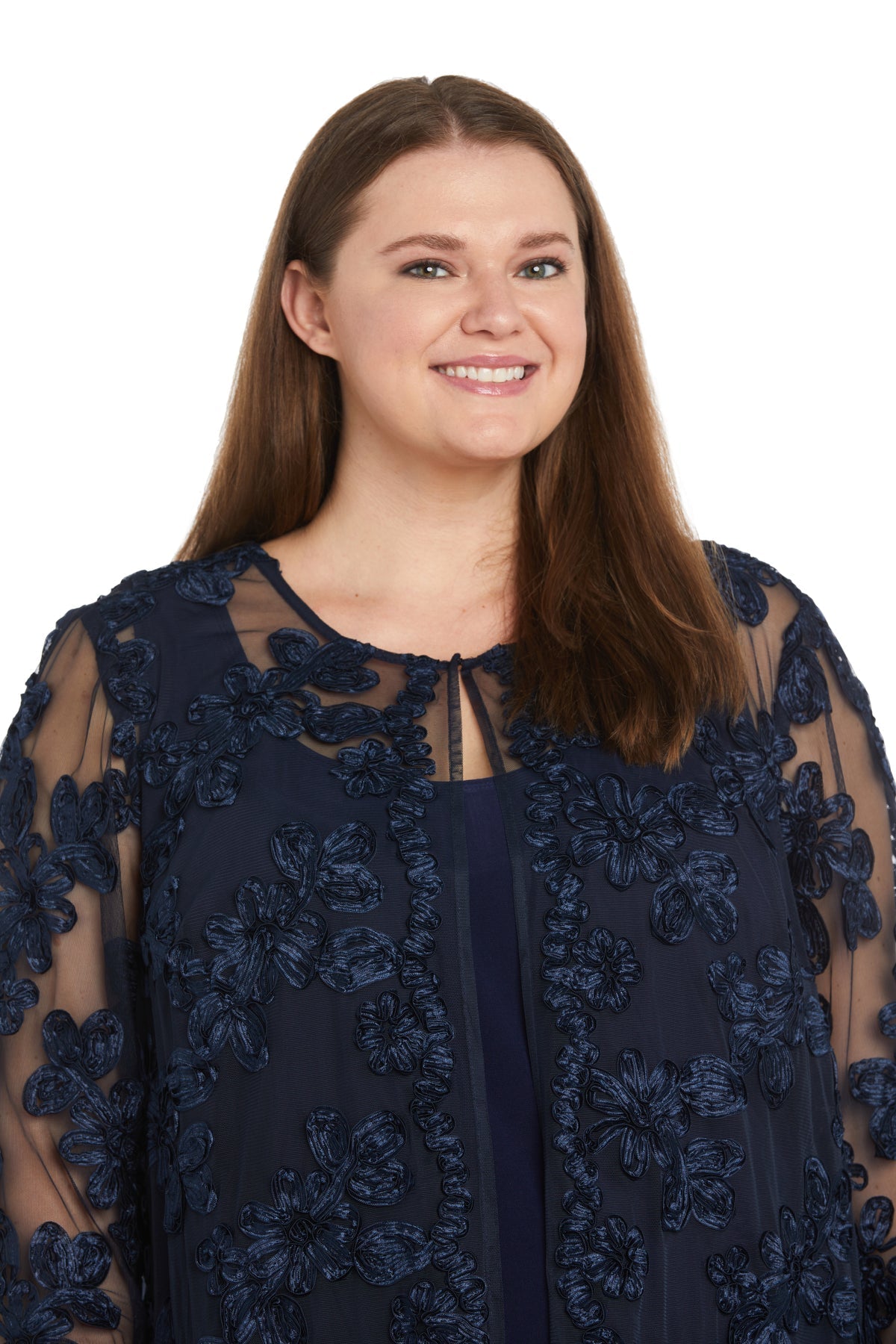 Pant Suit Long Plus Size Formal Floral Pantsuit Navy