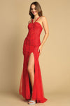 Prom Dresses Long Evening Slit Formal Prom Dress Red