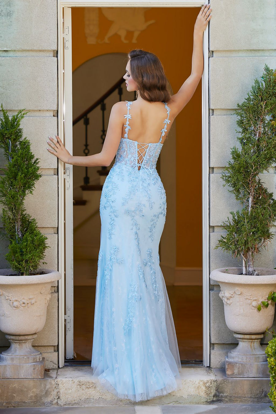 Prom Dresses Long Evening Slit Formal Prom Dress Sky Blue