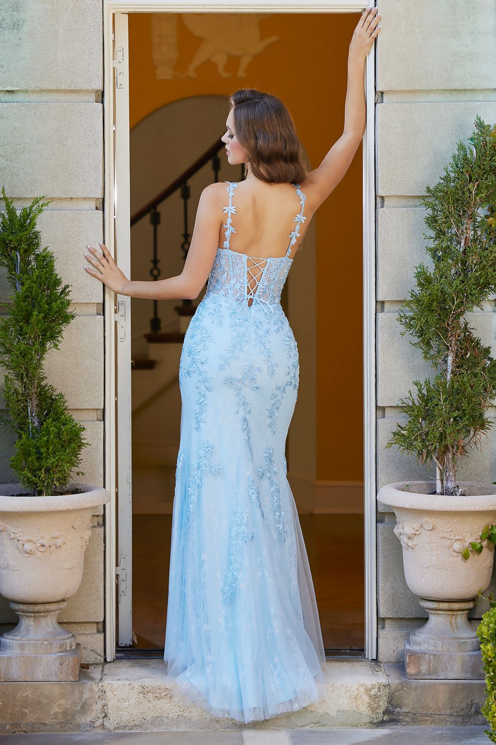 Prom Dresses Long Evening Slit Formal Prom Dress Sky Blue