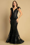 Prom Dresses Glitter Long Printed Prom Mermaid Formal Dress Black