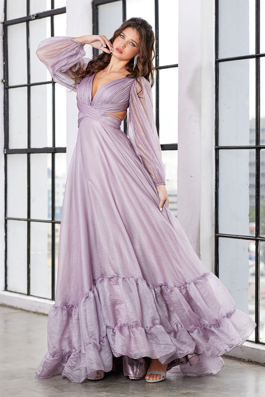 Prom Dresses A Line Tiered Long Formal Ruffle Prom Dress Mauve