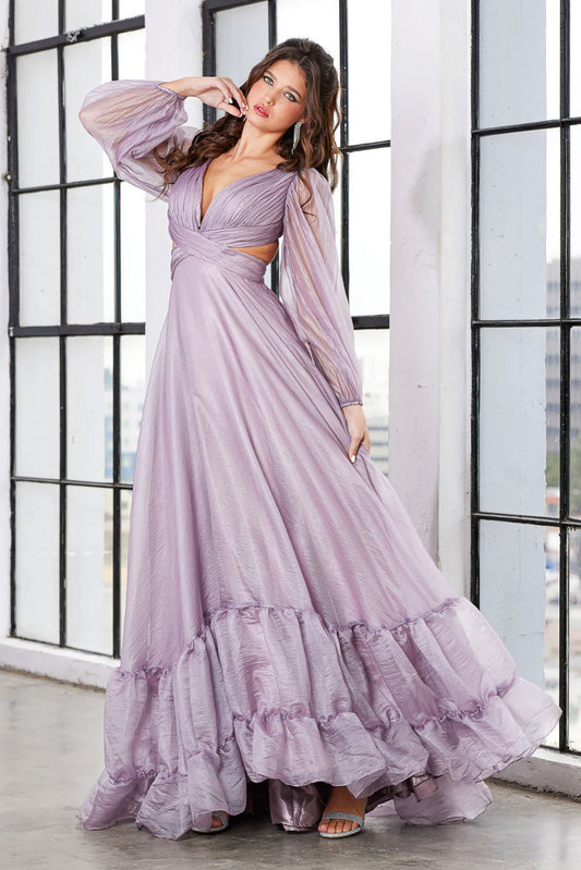 Prom Dresses A Line Tiered Long Formal Ruffle Prom Dress Mauve