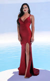 Prom Dresses Prom Fitted Long Formal Slit Evening Dress Red