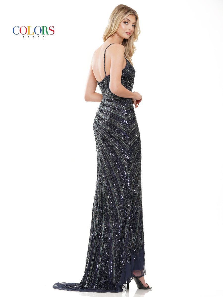Prom Dresses Long Spaghetti Strap Formal Fitted Prom Dress Navy